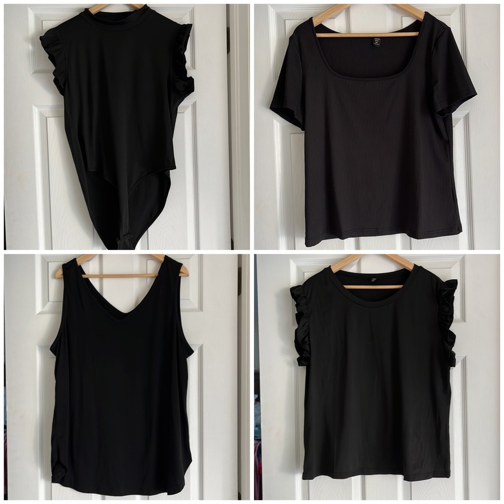 Shein Curve *4 PACK* black tops bundle!